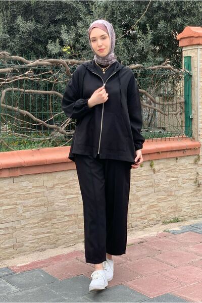 Moda Rosa 26K2264 - Black - Zippered Jacket Basic Set