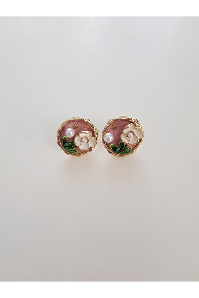 morjivert أقراط دائرية بتصميم خاص مزينة باللؤلؤ والزهور