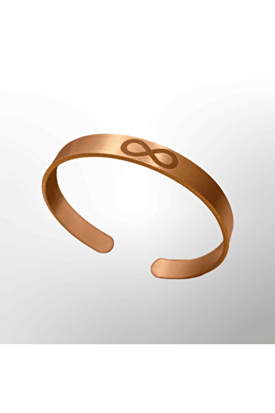 FM Sonsuzluk Sembollü Şık Bakır Bileklik – Minimalist Unisex Ayarlanabilir Manşet Tasarım