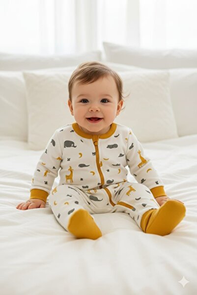 Lino Baby Mevsimlik İçi Astarlı Elyafsız %100 Pamuk Ünisex 1-2-3 Yaş Kız Erke...