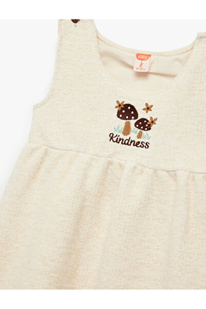 Koton Embroidery Detailed Sleeveless Crew Neck Gilet Dress