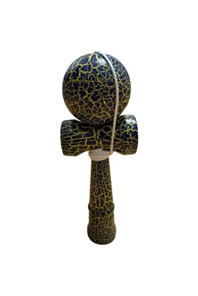 Kendama Японска професионална дървена играчка 4K в тъмносиньо жълто