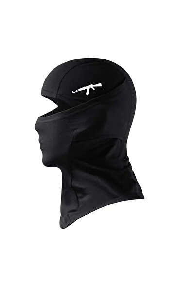 Flex Siyah balaklava ak 47 reflektörlü kar maske kask motor drill ünisex motor
