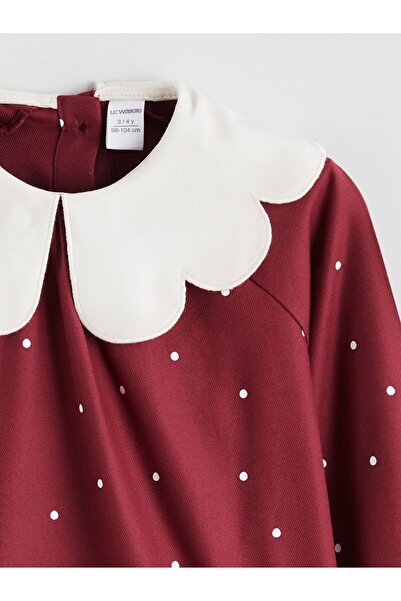 LC Waikiki LCW Kids Bebe Yaka Puantiyeli Kız Çocuk Elbise