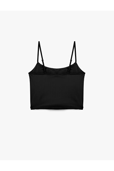 Koton Skinny Fit İnce Askılı Crop Pijama Üstü