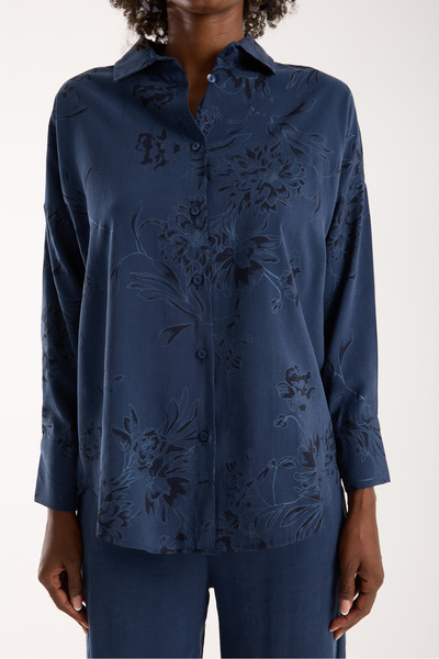 Gugus Women's Relax Fit Printed Casual Shirt/ Pants Set