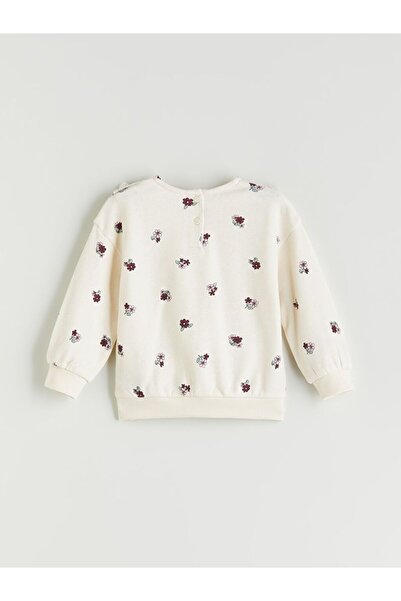 LC Waikiki Lcw Kids Bebe Collar Flower Printed Girls Sweatshirt