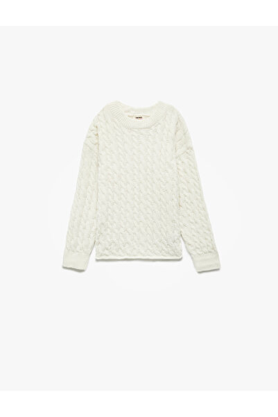 Koton Long Sleeve Crew Neck Knit Detailed Sweater