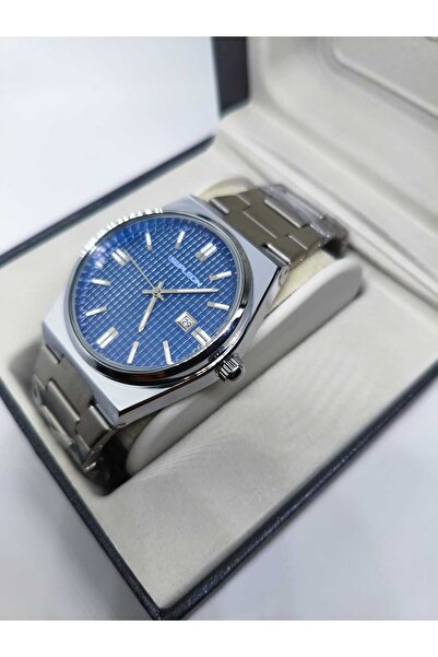 Store Tissot Powermatic Silver Inside Navy Blue Model Steel Calendar Phosphorescent Hidden Clip Men's Watch