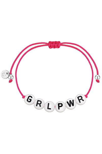 Glanzstücke München Textilarmband Armband Sterling Silber Textil (pink)