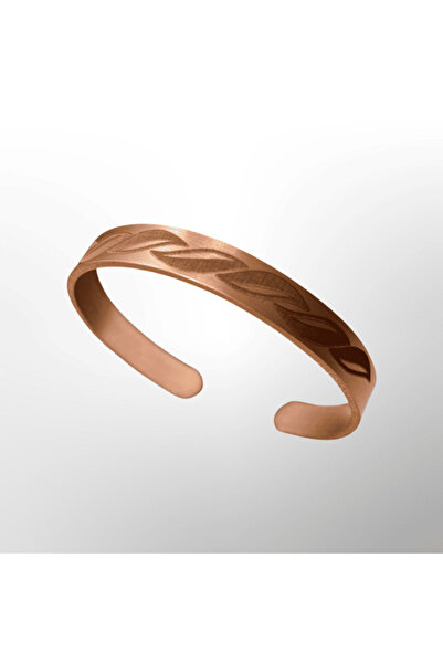 FM Handmade Leaf Motif Stylish Copper Bracelet |   Nature-Inspired Unisex Vin...