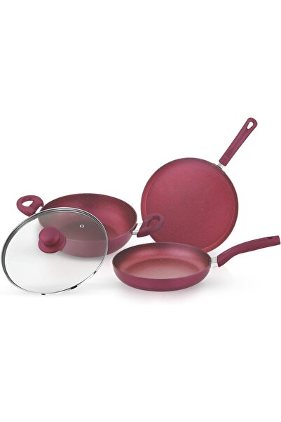 ROYALFORD طقم أواني طهي جرانيت غير لاصقة من 4 قطع RF11959