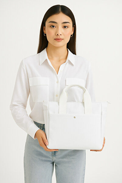 ESTUTE حقيبة يد وكتف فاخرة متعددة الأقسام وبسيطة التصميم