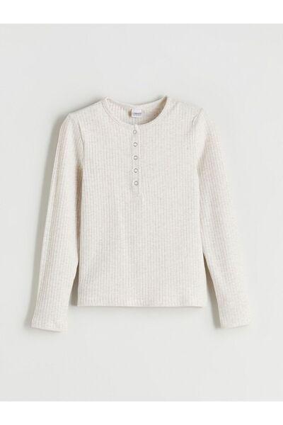 LC Waikiki LCW Παιδικό μπλουζάκι με λαιμόκοψη για κορίτσια