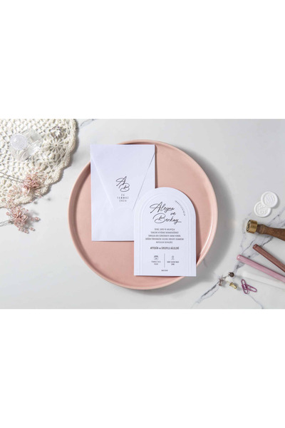 İKLİM DAVETİYE Düğün Davetiyesi / Nişan Davetiyesi / Nikah Davetiyesi / (50 A...