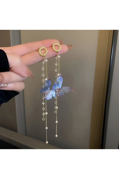 Tudivanyu Aksesuar Korean Version Dangle Butterfly Earrings