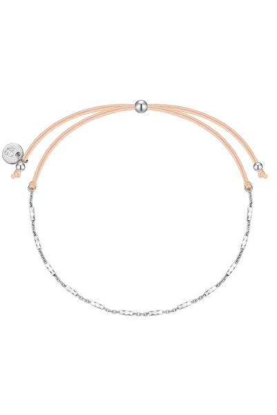 Glanzstücke München Textilarmband Armband Sterling Silber Textil (beige)