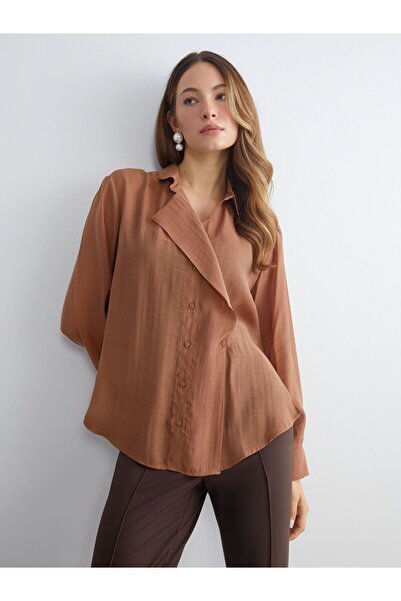 LC Waikiki Lcwaikiki Classic Double Breasted Collar Women's Shirt Tunic