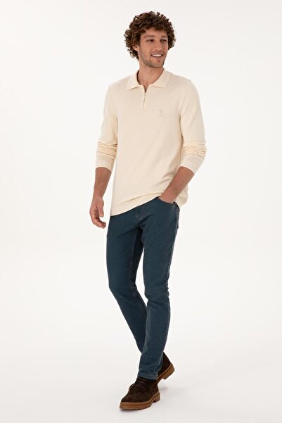 U.S. Polo Assn. Erkek Slim Fit Fermuarlı Kazak TEKSPOR223653.5