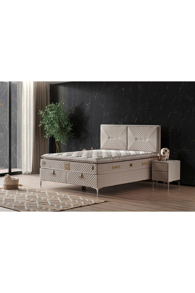 Mobilya Dükkanım Petra 160x200 Çift Kişilik Yatak, Baza, Başlık Seti