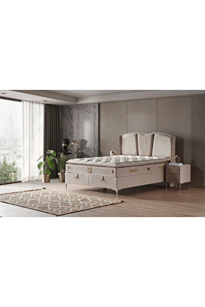Mobilya Dükkanım Trend 150x200 Çift Kişilik Yatak, Baza, Başlık Seti