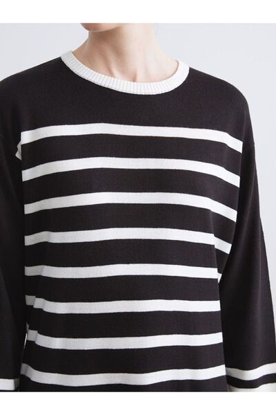 LC Waikiki Lcw Grace Crew Neck Striped Knitwear Dress