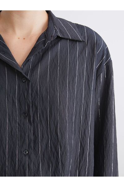 LC Waikiki LCW Modest Çizgili Kadın Gömlek Tunik