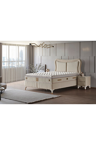 Mobilya Dükkanım Elegance 150x200 Çift Kişilik Yatak, Baza, Başlık Seti
