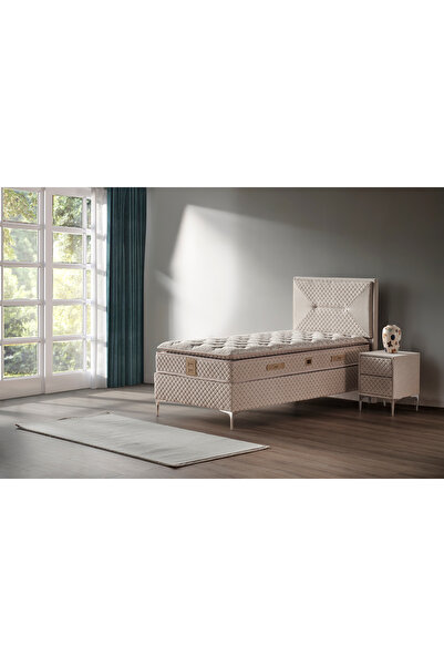 Mobilya Dükkanım Petra 120x200 Tek Kişilik Yatak, Baza, Başlık Seti
