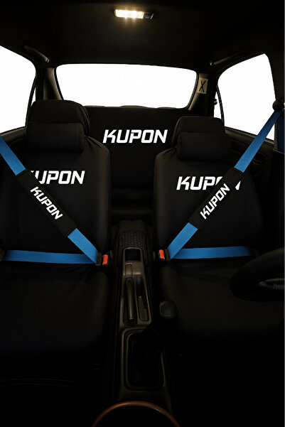 TKY Tasarımı Kendin Yap Kupon Baskı 8 Parça Oto Koltuk Servis Kılıf Seti (Ön + Arka Set, 2 Boyun Yastığı, 2 Kemer Kılıf)