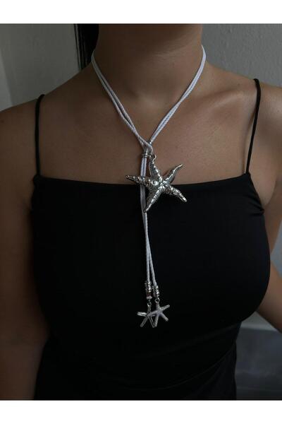 Fiamoss Special Design Star Detailled Y Necklace - Stylish Night Necklace - R...