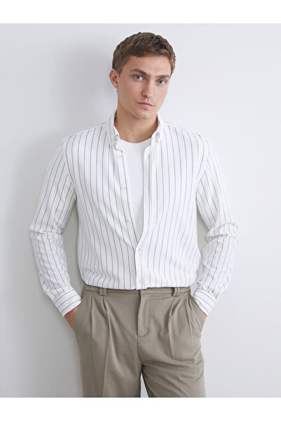 LC Waikiki LCW Vision Slim Fit Uzun Kollu Çizgili Erkek Gömlek