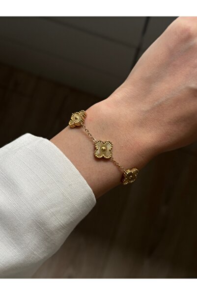 YOUES JEWELRY Gold Double-Sided 316L Stainless Steel Unisex Bracelet