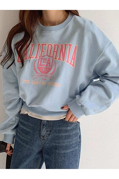 coolart Зимна дебела блуза California Championship - бебешко синьо с принт, с...