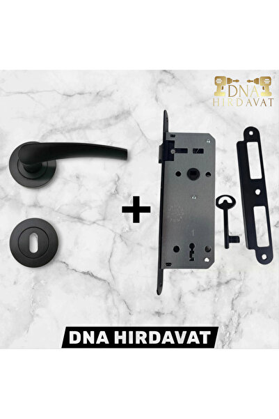 DNA HIRDAVAT Bravo Siyah Yuvarlak Oda Kol Kilit Set (1 Takım= 1 takım oda kap...