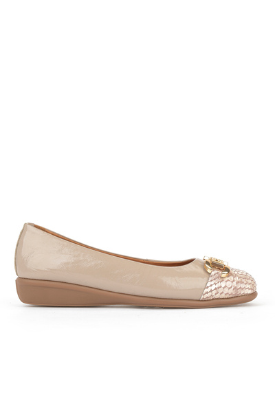 Ziya , Women's Genuine Leather Ballerinas 1531050Z26142208K Mink