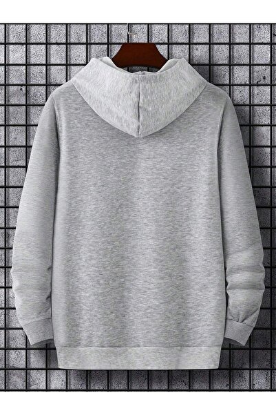 Mythologie Ew People Sweatshirt - Gray Printed Oversize Ribbon Hoodie