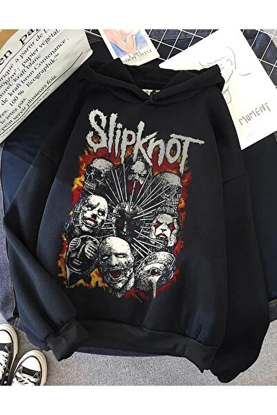 Mythologie Φούτερ Slipknot - Μαύρο με στάμπα Oversize Hoodie με κουκούλα