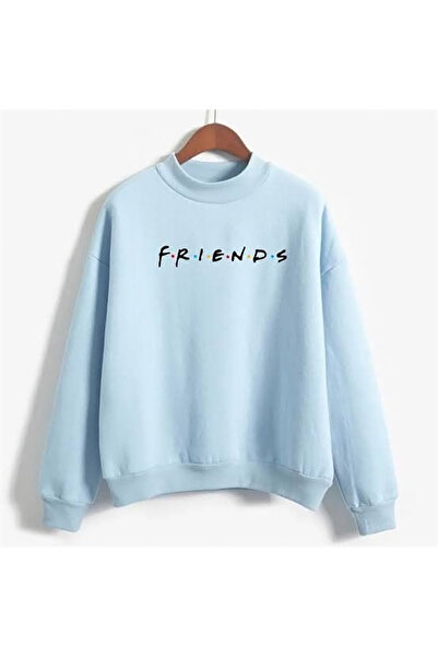 coolart Φούτερ Friends Winter Thick Sweatshirt - Baby Blue με στάμπα Oversize...