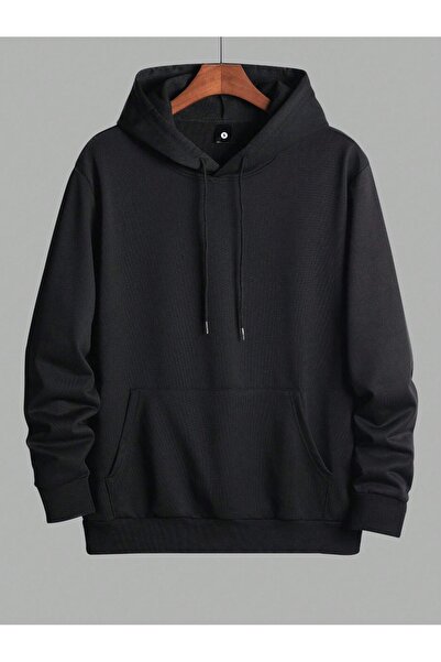 Mythologie Attention Kartal Sweatshirt - Black Printed Oversize Ribbon Hoodie