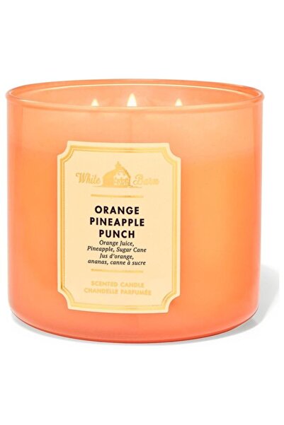 Bath & Body Works Scented Candle with Orange and Pineapple Aroma, Three Wicks 411g -