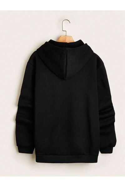 Mythologie Суичър с лого на Ny Kule - черна качулка с голяма панделка с принт