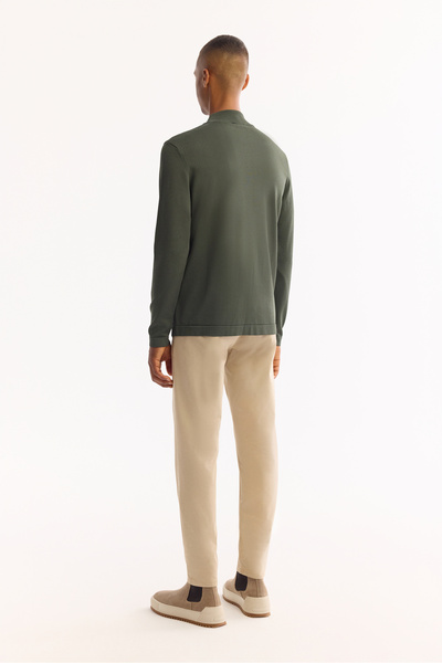 Avva Erkek Haki Yarım Balıkçi Yaka Basic Düz Rayon Kazak B005151