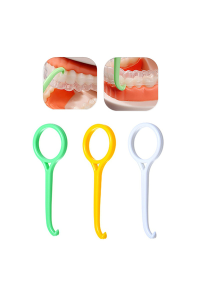 L&Wen 3 PCS Aligner Remover Tool for Invisible Removable Braces, White+Yellow+Green