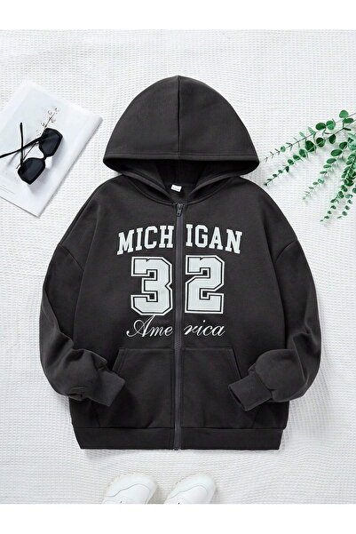 modaberry Michigan 32 Cardigan - Μαύρη στάμπα χειμερινή υπερμεγέθη ζακέτα με ...