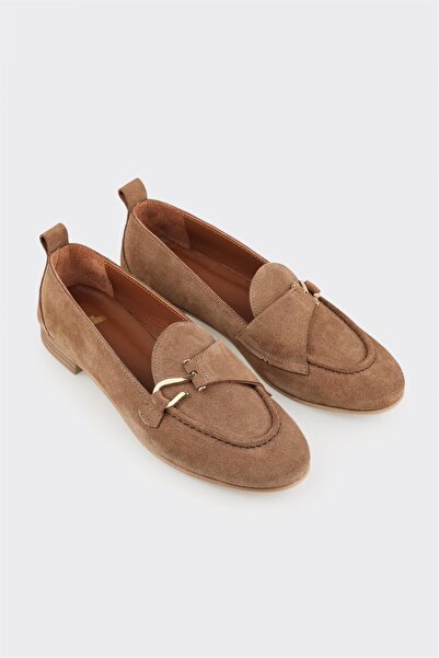 Elle Shoes Kahve Deri Kadın Loafer