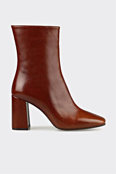 Elle Shoes Kahve Deri Kadın Klasik Bot