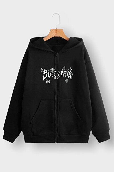 coolart Cardigan cu model de litere fluture - Cardigan oversize de iarnă cu i...