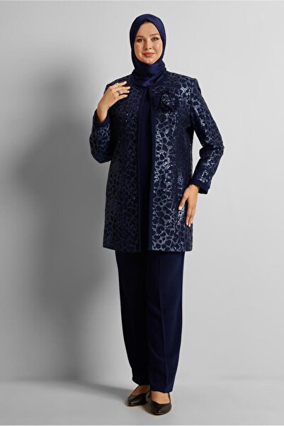 Alvina Patterned Triple Pants Suit 30452