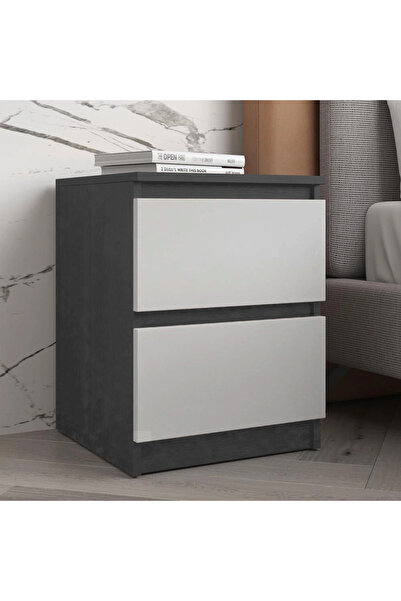 VariFurnx 40*40*55cm NightStand for Bedroom Rustic Side Table Simple Bedside End Table with 2 Storage Drawers